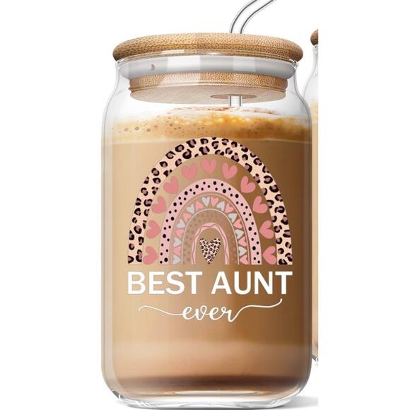 Best Aunt Ever Glass Mug, 16 Oz Glass - Picture 2 of 7